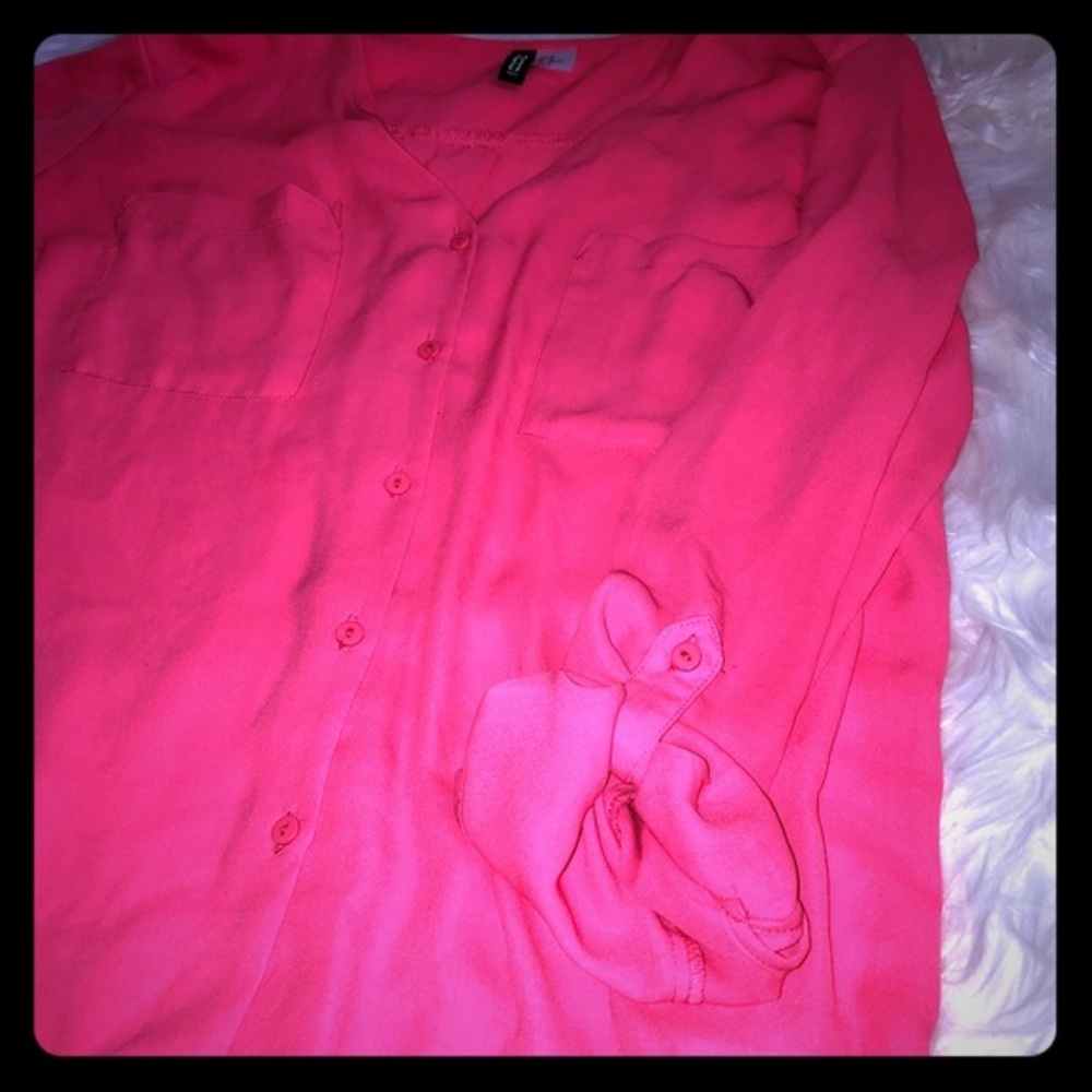H&M top - neon pink